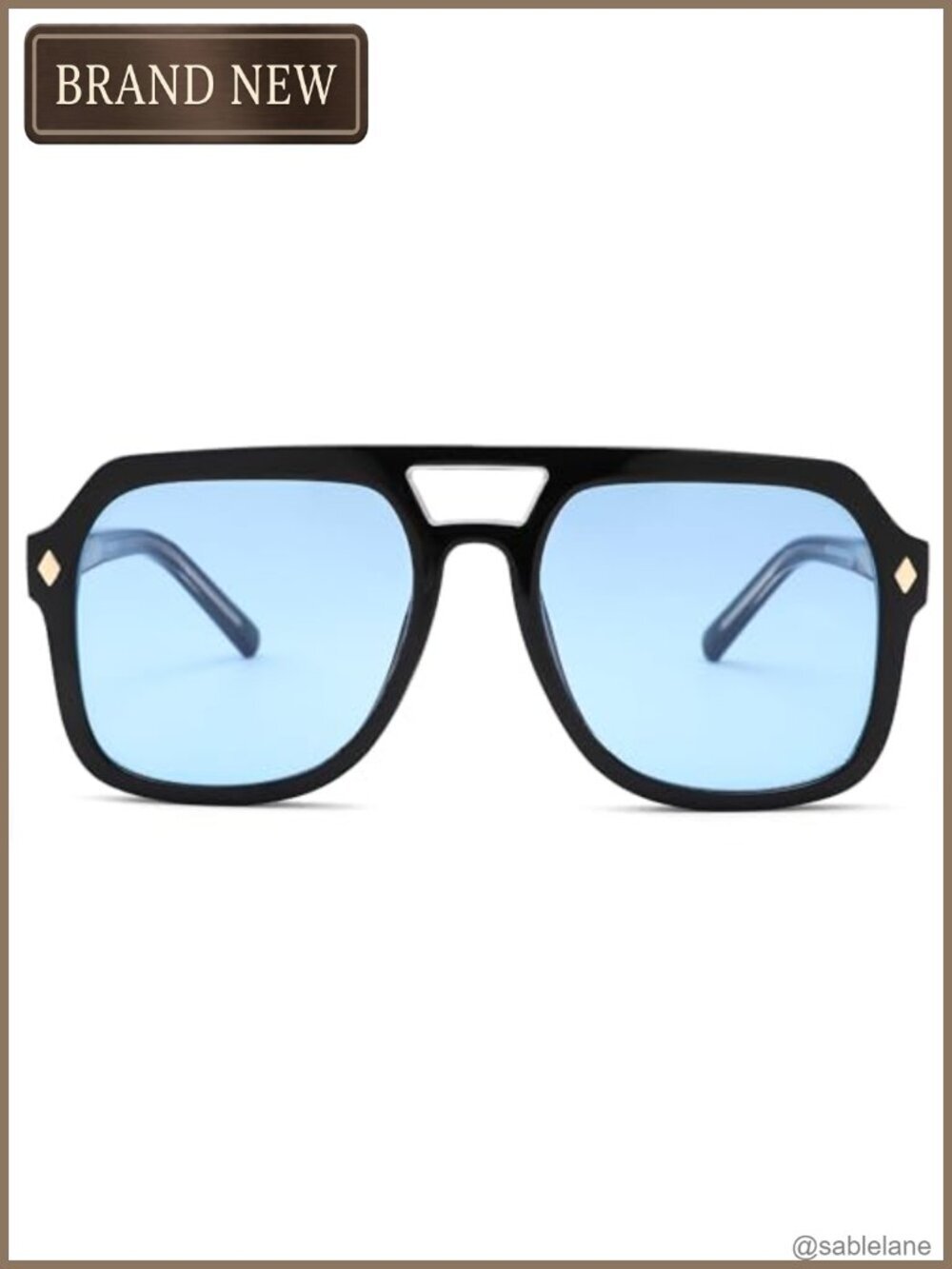Oversized Retro Aviator Sunglasses UV400 Metal Frame